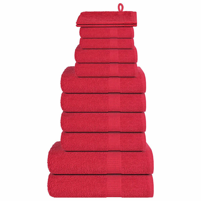 12-delat handduksset FROGN röd 360 gsm