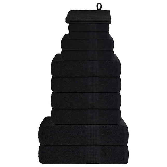 12-delat handduksset FROGN svart 360 gsm