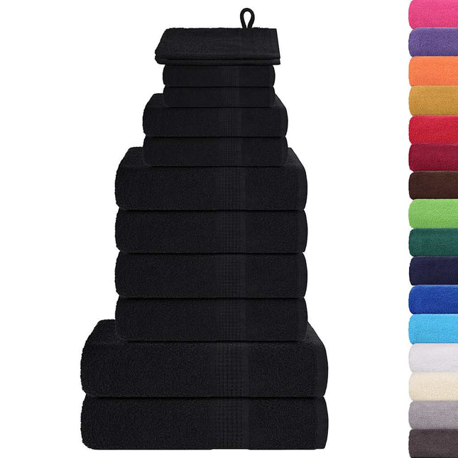12-delat handduksset FROGN svart 360 gsm