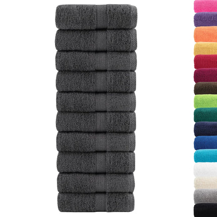 Premium Tvätthanddukar SOLUND 10 st antracit 30x30 cm 600 g/m²