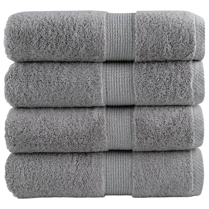 Premium Tvätthanddukar SOLUND 4 st grå 30x30 cm 600 g/m²