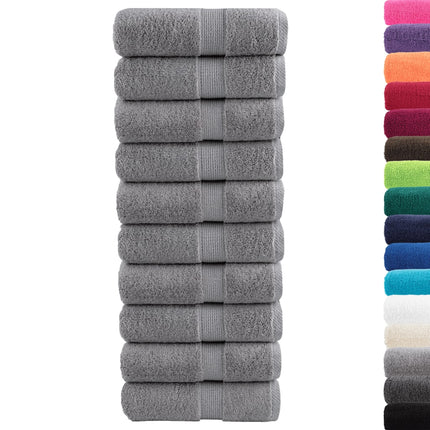Premium Tvätthanddukar SOLUND 10 st grå 30x30 cm 600 g/m²