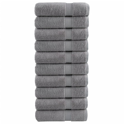 Premium badhanddukar SOLUND 10 st grå 70x140cm 600gsm