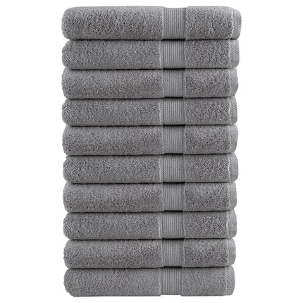 Premium handdukar SOLUND 10 st grå 100x200cm 600gsm