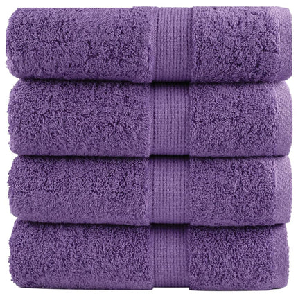 Premium Tvätthanddukar SOLUND 4 st Lila 30x30 cm 600 gsm