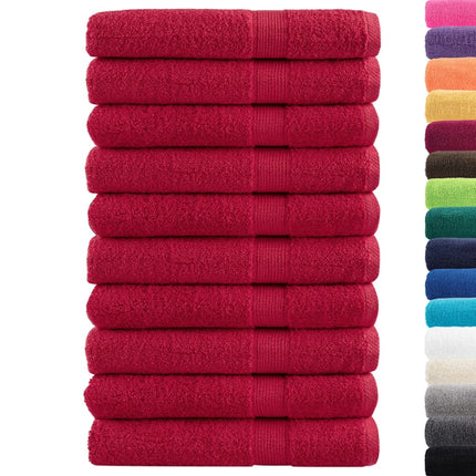 Premium handdukar SOLUND 10 st röd 100x200 cm 600 gsm