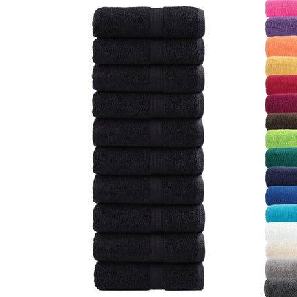 Premium Tvätthanddukar SOLUND 10 st svarta 30x30 cm 600 gsm
