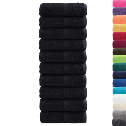 Premium gästhanddukar SOLUND 10 st svart 30x50 cm 600 gsm