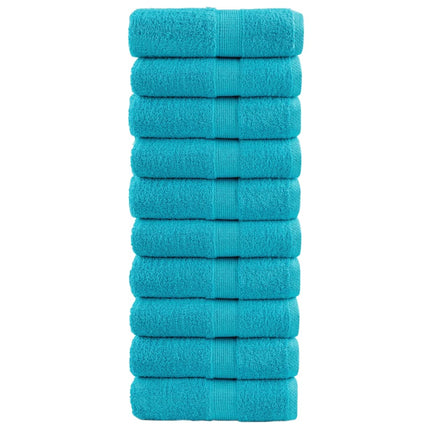 Premium Tvätthanddukar SOLUND 10 st Turkos 30x30 cm 600 gsm