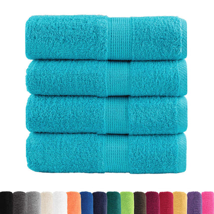 Premium gästhanddukar SOLUND 4 st turkos 30x50 cm 600 gsm