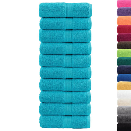Premium gästhanddukar SOLUND 10 st turkos 30x50 cm 600 gsm