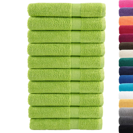 Premium handdukar SOLUND 10 st äppelgrön 100x200 cm 600 gsm