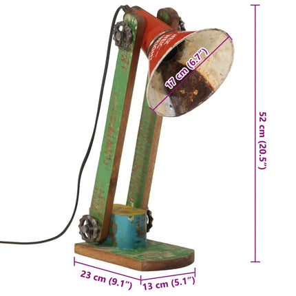 Skrivbordslampa 25 W flerfärgad 23x13x52 cm E27