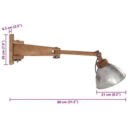 Vägglampa 25 W vintage silver E27