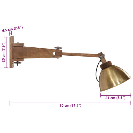 Vägglampa 25 W antik mässing E27
