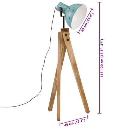 Golvlampa 25 W nött blå 45x45x120 cm E27