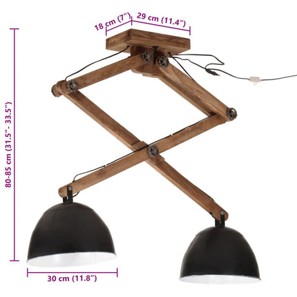 Taklampa 25 W svart 29x18x85 cm E27