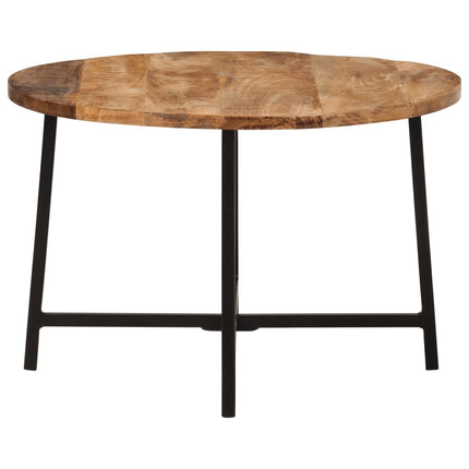 Soffbord 54x54x35 cm massivt mangoträ och järn