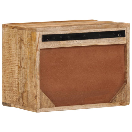 Väggmonterat sängbord 40x30x25 cm massivt mangoträ