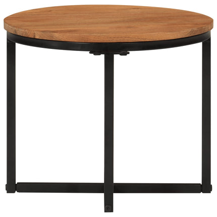 Soffbord 35x35x30 cm massivt akaciaträ och järn