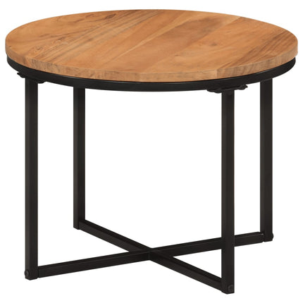 Soffbord 45x45x35 cm massivt akaciaträ och järn