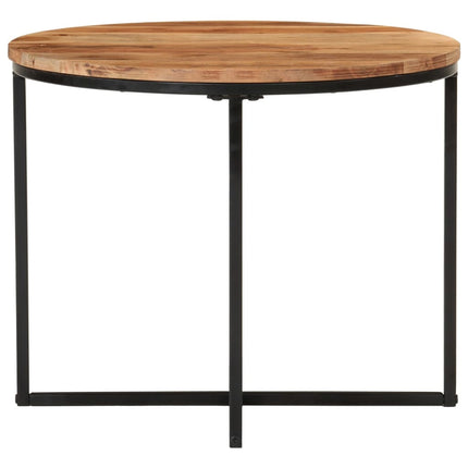 Soffbord 55x55x45 cm massivt akaciaträ och järn