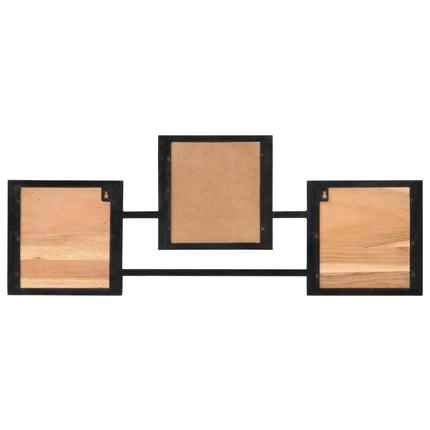 Klädhängare krokar 90x1x35 cm massivt akaciaträ och järn