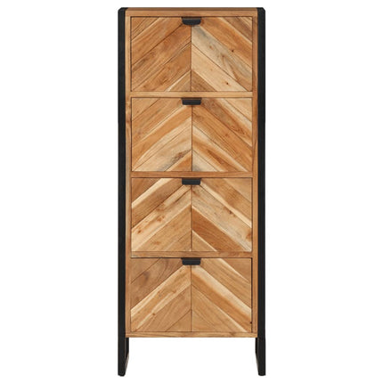 Badrumsskåp 40x30x100 cm massivt akaciaträ och järn