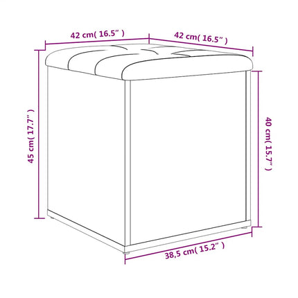 Förvaringsbänk vit 42x42x45 cm konstruerat trä