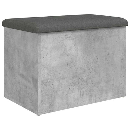 Förvaringsbänk betonggrå 62x42x45 cm konstruerat trä