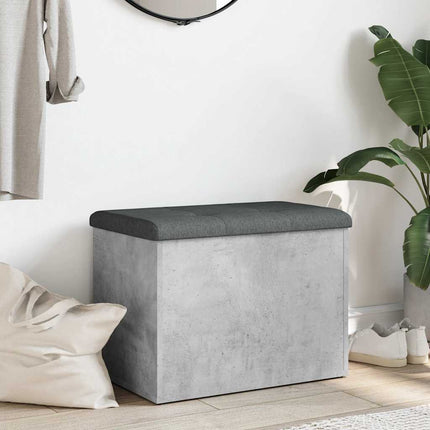 Förvaringsbänk betonggrå 62x42x45 cm konstruerat trä