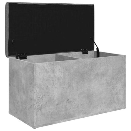 Förvaringsbänk betonggrå 82x42x45 cm konstruerat trä