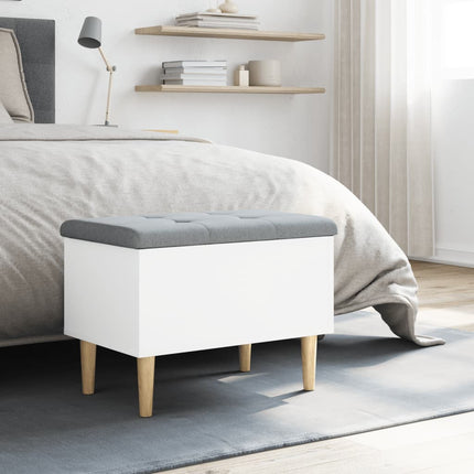 Förvaringsbänk vit 62x42x46 cm konstruerat trä