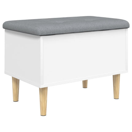 Förvaringsbänk vit 62x42x46 cm konstruerat trä