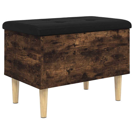 Förvaringsbänk rökfärgad ek 62x42x46 cm konstruerat trä