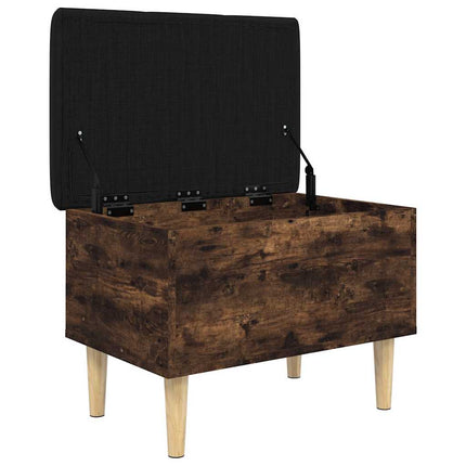 Förvaringsbänk rökfärgad ek 62x42x46 cm konstruerat trä