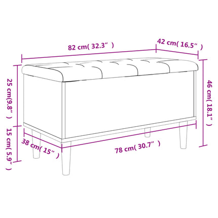Förvaringsbänk vit 82x42x46 cm konstruerat trä