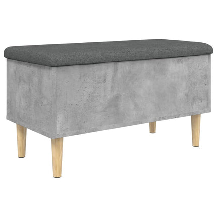 Förvaringsbänk betonggrå 82x42x46 cm konstruerat trä