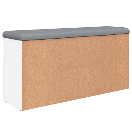 Skobänk vit 102x32x50 cm konstruerat trä