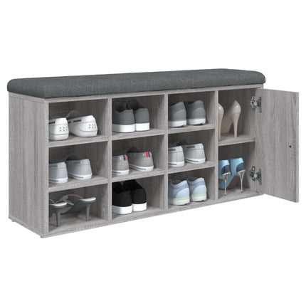 Skobänk grå sonoma 102x32x50 cm konstruerat trä