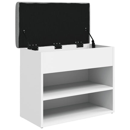Skobänk vit 62x32x50 cm konstruerat trä