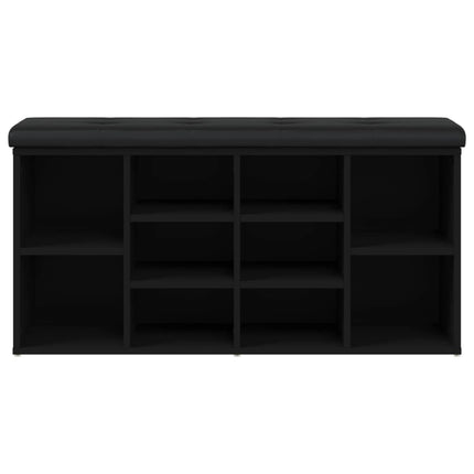 Skobänk svart 102x32x50 cm konstruerat trä