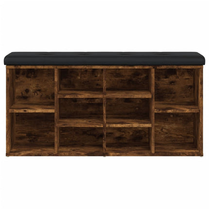 Skobänk rökfärgad ek 102x32x50 cm konstruerat trä
