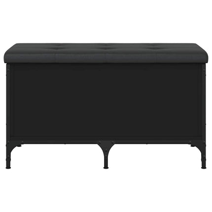 Förvaringsbänk svart 82x42x45 cm konstruerat trä