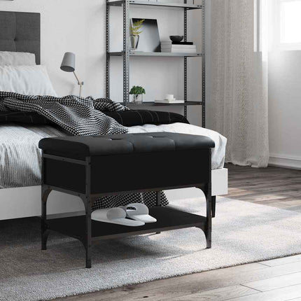 Skobänk svart 62x42x45 cm konstruerat trä