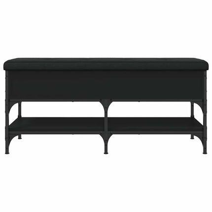 Skobänk svart 102x42x45 cm konstruerat trä