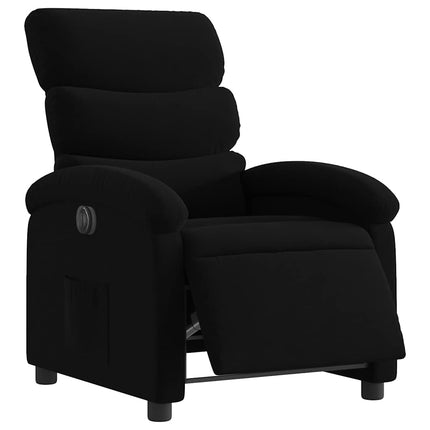 Elektrisk reclinerfåtölj svart tyg