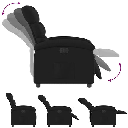Elektrisk reclinerfåtölj svart tyg