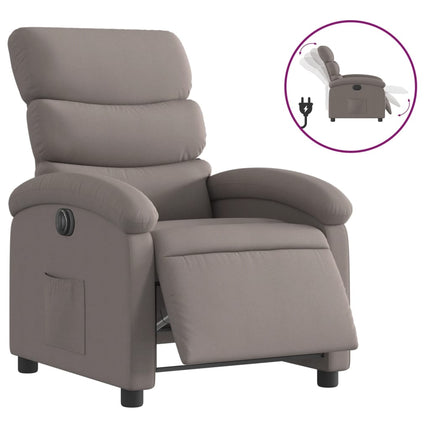 Elektrisk reclinerfåtölj taupe tyg