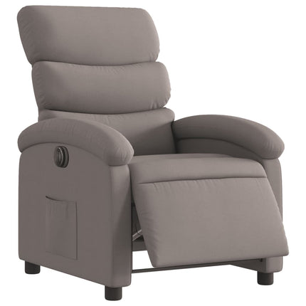 Elektrisk reclinerfåtölj taupe tyg